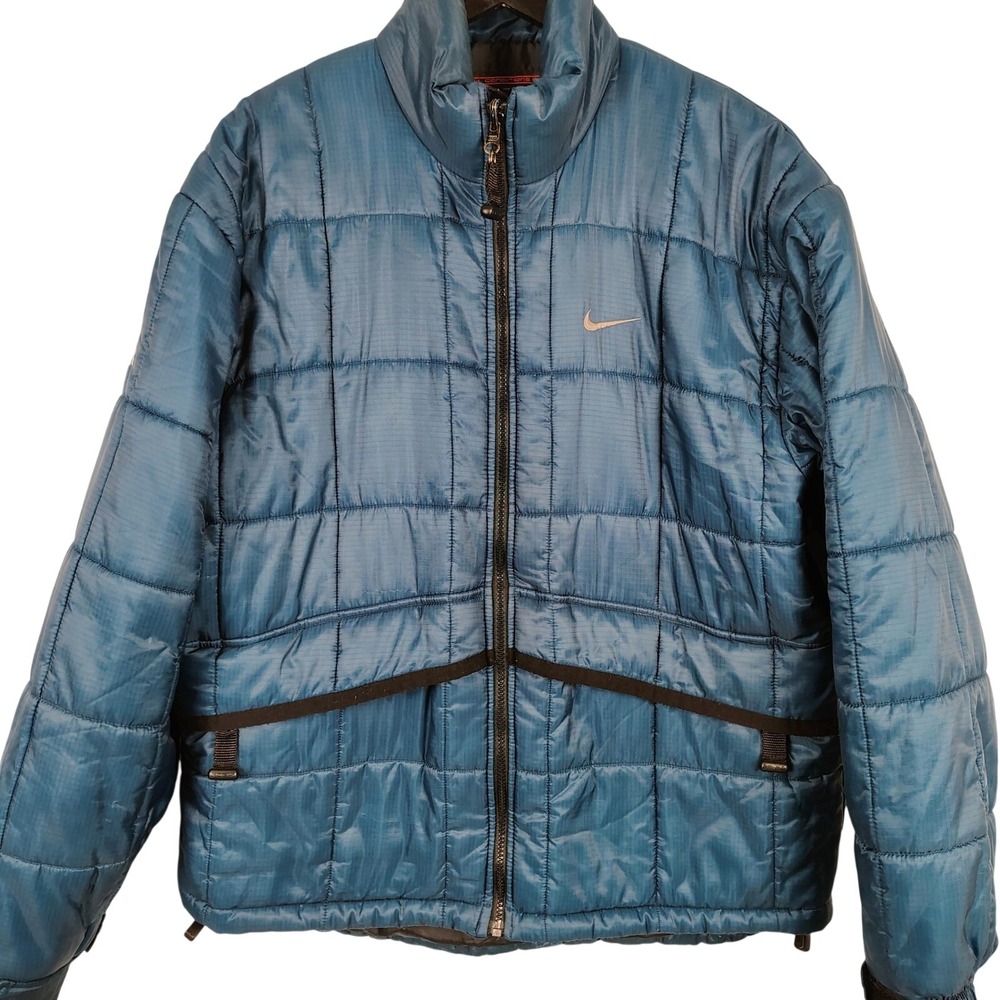 Nike Mens L ACG Thermal Layer 2 Puffer Jacket Blue Ripstop Gorpcore Utility